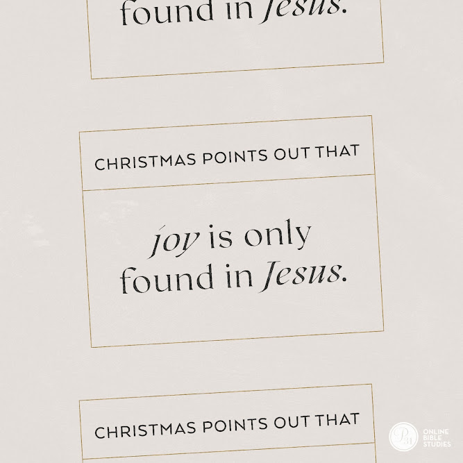 Christmas points out that joy is only found in Jesus